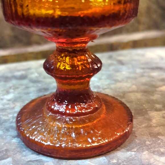 Vintage Ravenhead Siesta Amber Footed Wine Water Glasses - Picture 4 of 5